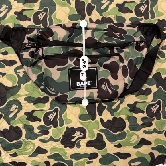 Bape A Bathing Ape Green ABC Camo Large Waist Bag - Picture 8 of 8